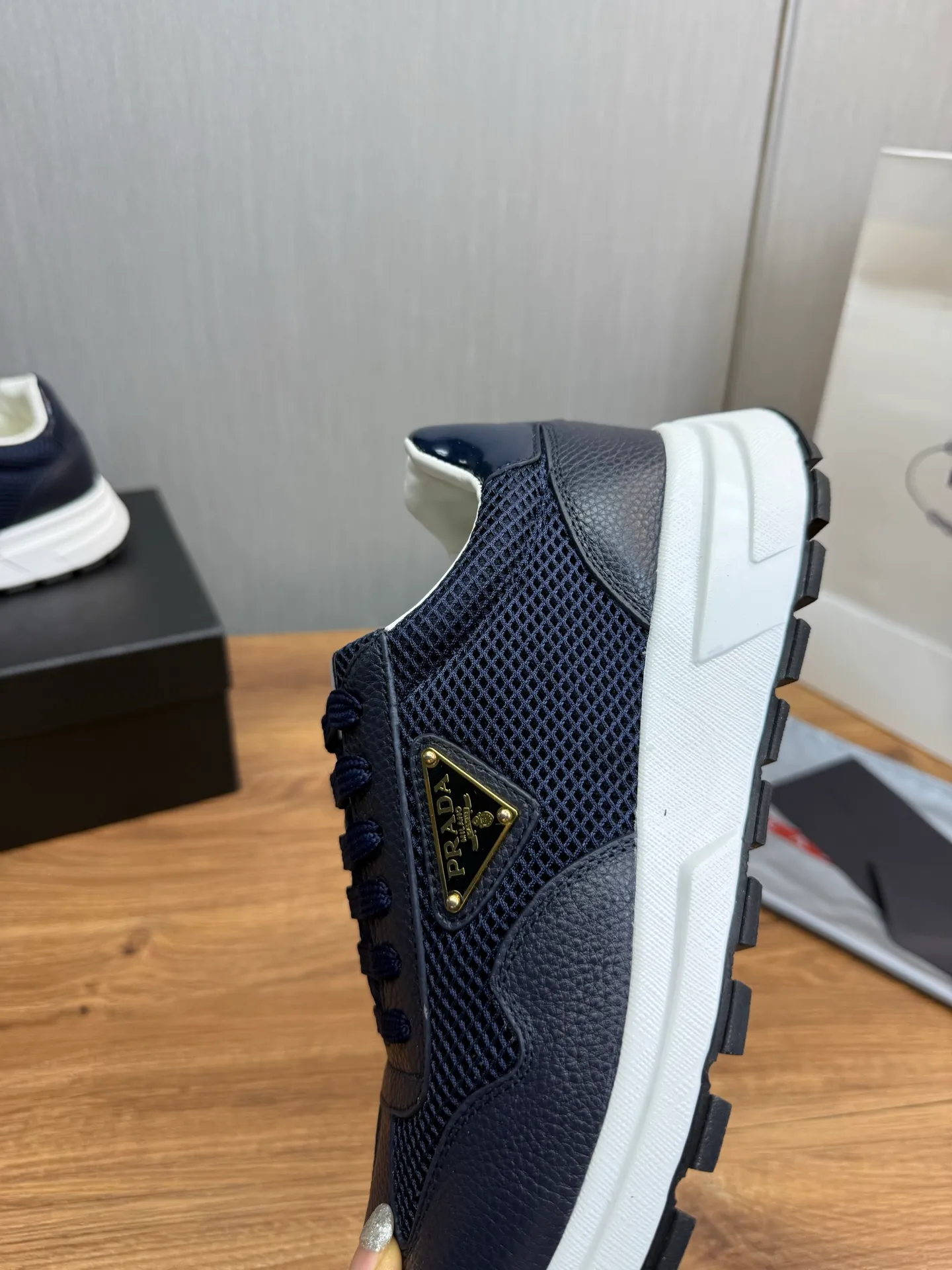 Men's shoes 💰780💰 [PRADA] Men's shoes are popular in the counter, official website synchronization, 1 high-quality shipment ✔️Original cowhide stitching breathable mesh + cowhide lining, 1🆚1 replica, original original bottom, 38-45 (38.45 custom-made, non-refundable)